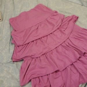 Pink tiered purple/pink strapless dress